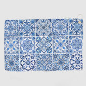 Mittelmeer-Fliesen, Portugal, Azulejo, Majolica Golfhandtuch (Horizontal)