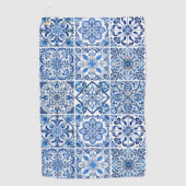Mittelmeer-Fliesen, Portugal, Azulejo, Majolica Golfhandtuch (Vorderseite)
