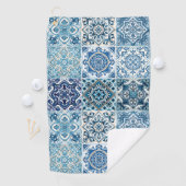 Mittelmeer-Fliesen, Portugal, Azulejo, Majolica Golfhandtuch (Insitu)