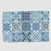 Mittelmeer-Fliesen, Portugal, Azulejo, Majolica Golfhandtuch (Horizontal)