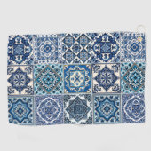 Mittelmeer-Fliesen, Portugal, Azulejo, Majolica Golfhandtuch (Horizontal)