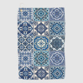 Mittelmeer-Fliesen, Portugal, Azulejo, Majolica Golfhandtuch (Vorderseite)