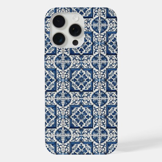 Mittelmeer-Fliesen, Portugal, Azulejo, Majolica iPhone Hülle (Rückseite)