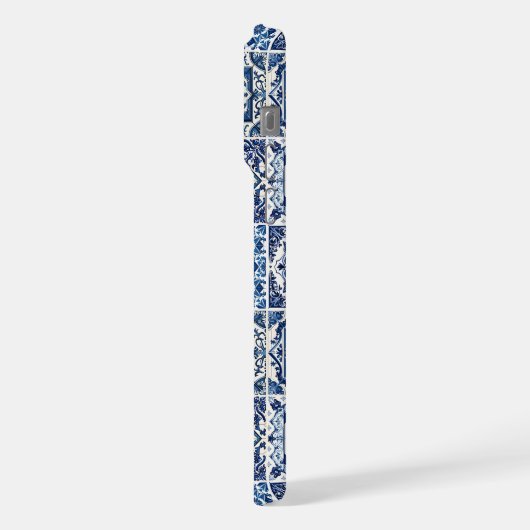 Mittelmeer-Fliesen, Portugal, Azulejo, Majolica iPhone Hülle (Linke Seite)