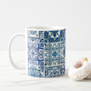 Mittelmeer-Fliesen, Portugal, Azulejo, Majolica Kaffeetasse