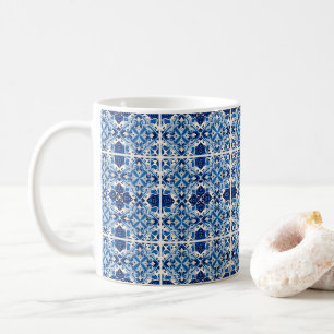 Mittelmeer-Fliesen, Portugal, Azulejo, Majolica Kaffeetasse