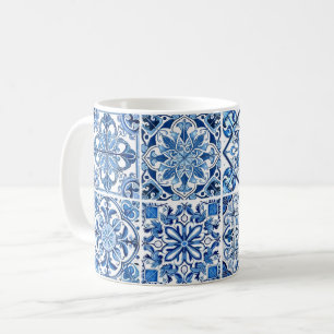 Mittelmeer-Fliesen, Portugal, Azulejo, Majolica Kaffeetasse