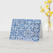 Mittelmeer-Fliesen, Portugal, Azulejo, Majolica Karte (Gelbe Blume)