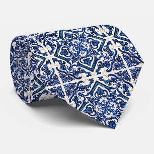 Mittelmeer-Fliesen, Portugal, Azulejo, Majolica Krawatte