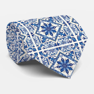 Mittelmeer-Fliesen, Portugal, Azulejo, Majolica Krawatte