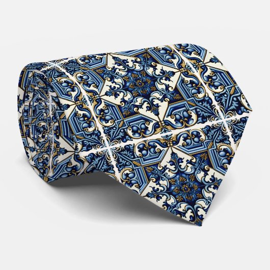 Mittelmeer-Fliesen, Portugal, Azulejo, Majolica Krawatte (Gerollt)