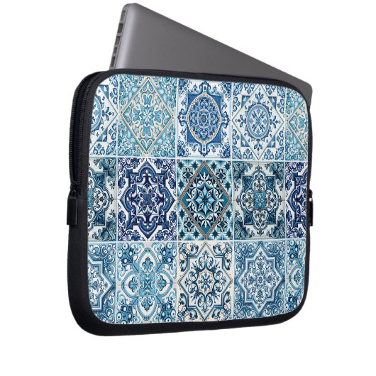 Mittelmeer-Fliesen, Portugal, Azulejo, Majolica Laptopschutzhülle (Vorne Rechts)