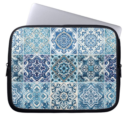 Mittelmeer-Fliesen, Portugal, Azulejo, Majolica Laptopschutzhülle (Vorderseite)