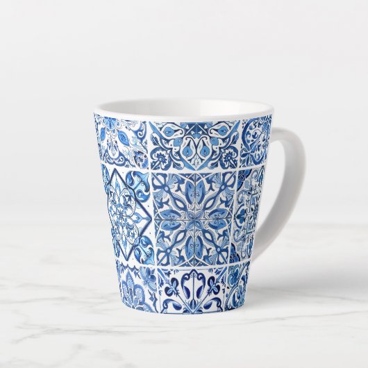 Mittelmeer-Fliesen, Portugal, Azulejo, Majolica Milchtasse (Rechte Ecke)