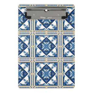 Mittelmeer-Fliesen, Portugal, Azulejo, Majolica Mini Klemmbrett