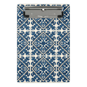 Mittelmeer-Fliesen, Portugal, Azulejo, Majolica Mini Klemmbrett