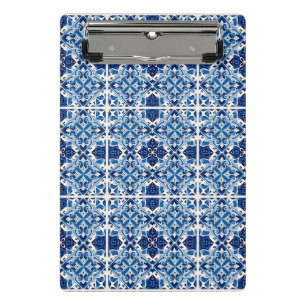 Mittelmeer-Fliesen, Portugal, Azulejo, Majolica Mini Klemmbrett