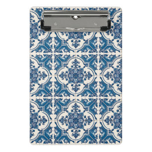 Mittelmeer-Fliesen, Portugal, Azulejo, Majolica Mini Klemmbrett