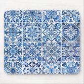 Mittelmeer-Fliesen, Portugal, Azulejo, Majolica Mousepad (Vorne)