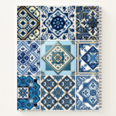 Mittelmeer-Fliesen, Portugal, Azulejo, Majolica Notizblock (Rückseite)
