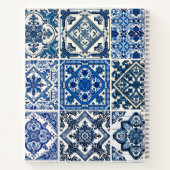 Mittelmeer-Fliesen, Portugal, Azulejo, Majolica Notizblock (Rückseite)