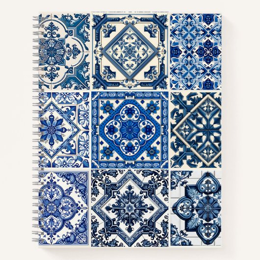 Mittelmeer-Fliesen, Portugal, Azulejo, Majolica Notizblock (Vorderseite)