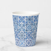 Mittelmeer-Fliesen, Portugal, Azulejo, Majolica Pappbecher (Rechts)