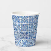 Mittelmeer-Fliesen, Portugal, Azulejo, Majolica Pappbecher (Vorderseite)