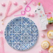 Mittelmeer-Fliesen, Portugal, Azulejo, Majolica Pappteller (Party)