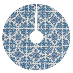 Mittelmeer-Fliesen, Portugal, Azulejo, Majolica Polyester Weihnachtsbaumdecke