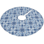 Mittelmeer-Fliesen, Portugal, Azulejo, Majolica Polyester Weihnachtsbaumdecke (Schrägansicht)