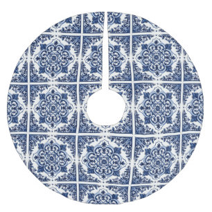 Mittelmeer-Fliesen, Portugal, Azulejo, Majolica Polyester Weihnachtsbaumdecke