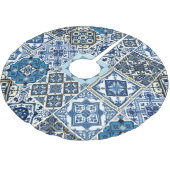 Mittelmeer-Fliesen, Portugal, Azulejo, Majolica Polyester Weihnachtsbaumdecke (Schrägansicht)