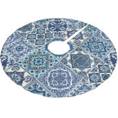 Mittelmeer-Fliesen, Portugal, Azulejo, Majolica Polyester Weihnachtsbaumdecke (Schrägansicht)