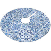 Mittelmeer-Fliesen, Portugal, Azulejo, Majolica Polyester Weihnachtsbaumdecke (Schrägansicht)