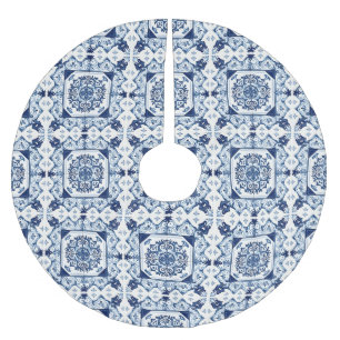 Mittelmeer-Fliesen, Portugal, Azulejo, Majolica Polyester Weihnachtsbaumdecke