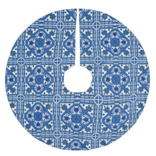 Mittelmeer-Fliesen, Portugal, Azulejo, Majolica Polyester Weihnachtsbaumdecke