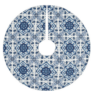 Mittelmeer-Fliesen, Portugal, Azulejo, Majolica Polyester Weihnachtsbaumdecke