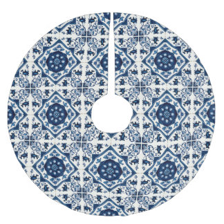 Mittelmeer-Fliesen, Portugal, Azulejo, Majolica Polyester Weihnachtsbaumdecke