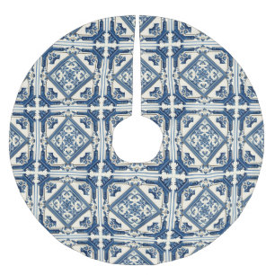 Mittelmeer-Fliesen, Portugal, Azulejo, Majolica Polyester Weihnachtsbaumdecke