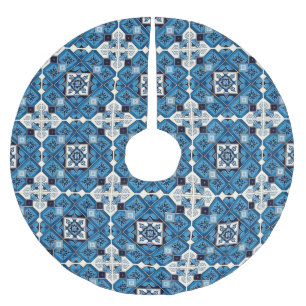 Mittelmeer-Fliesen, Portugal, Azulejo, Majolica Polyester Weihnachtsbaumdecke