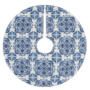 Mittelmeer-Fliesen, Portugal, Azulejo, Majolica Polyester Weihnachtsbaumdecke