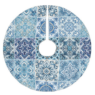 Mittelmeer-Fliesen, Portugal, Azulejo, Majolica Polyester Weihnachtsbaumdecke