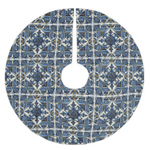 Mittelmeer-Fliesen, Portugal, Azulejo, Majolica Polyester Weihnachtsbaumdecke