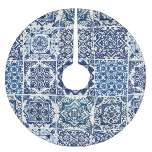 Mittelmeer-Fliesen, Portugal, Azulejo, Majolica Polyester Weihnachtsbaumdecke