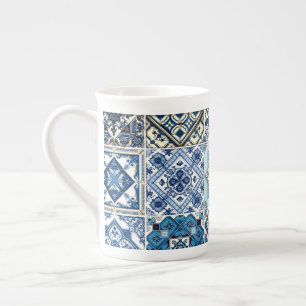 Mittelmeer-Fliesen, Portugal, Azulejo, Majolica Porzellantasse