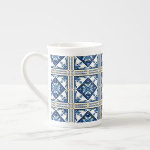 Mittelmeer-Fliesen, Portugal, Azulejo, Majolica Porzellantasse