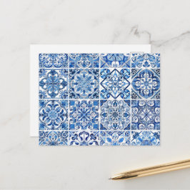 Mittelmeer-Fliesen, Portugal, Azulejo, Majolica Postkarte