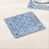 Mittelmeer-Fliesen, Portugal, Azulejo, Majolica Rechteckiger Pappuntersetzer (angewinkelt)