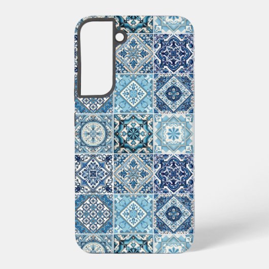 Mittelmeer-Fliesen, Portugal, Azulejo, Majolica Samsung Galaxy Hülle (Rückseite)